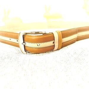 Mens New Tan Leather Belt Size 40